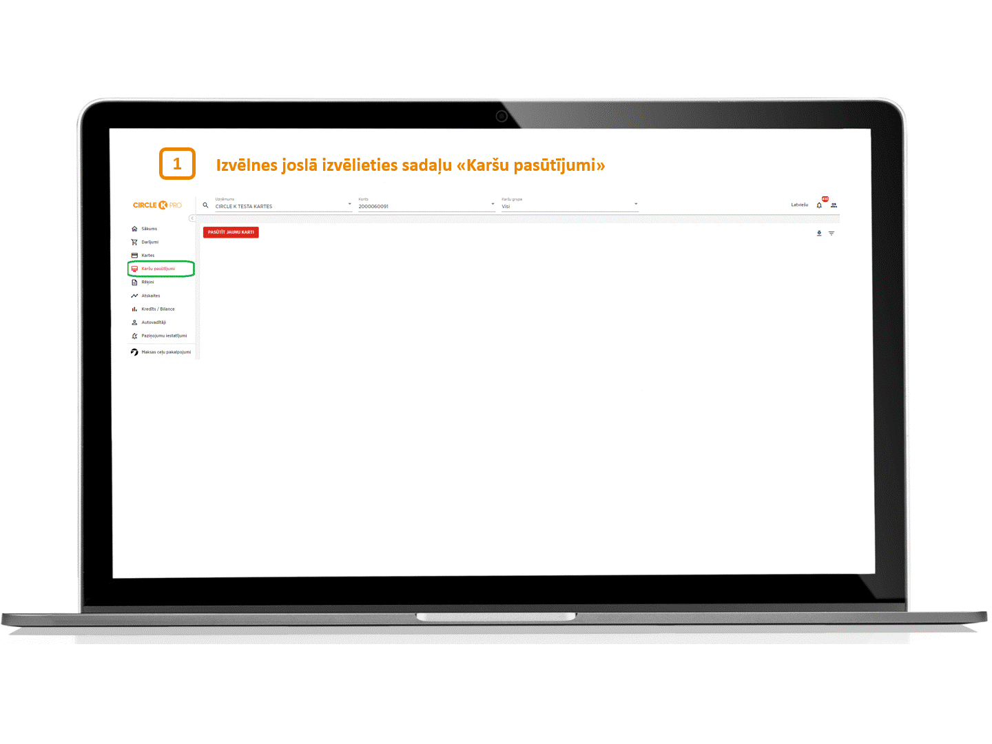 Vēlos pasūtīt jaunu karti