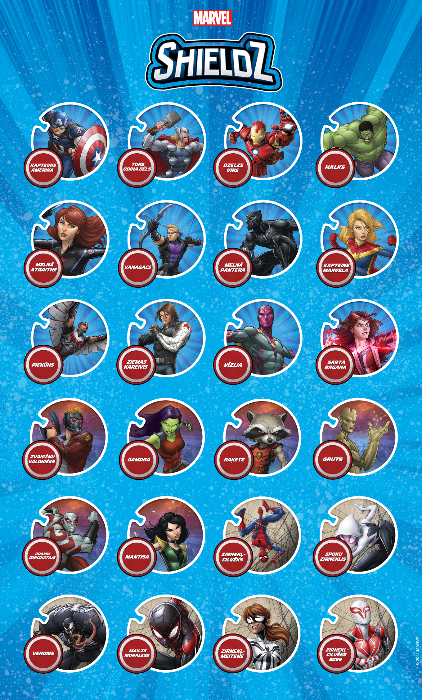 Circle K Marvel Shieldz kolekcija