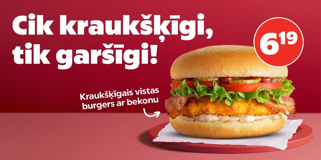 Kraukšķigas vistas burgers